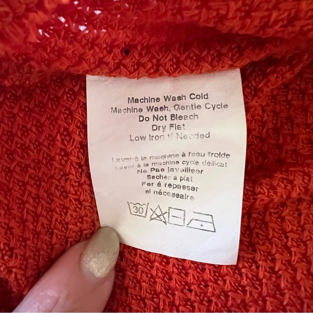 Lush Mockneck Deep Orange Sweater w/ Puffy Sleeves Size Small - Picture 8 of 8